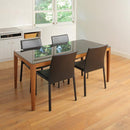 ダイニングテーブル 4人掛けサイズ 135×80cm ガラス 天板 シンプル スタイリッシュ モダン おしゃれ 北欧 白 ホワイト 木目柄 黒 ブラック (テーブル以外別売) 【納期B】【lic-akg-008】