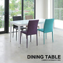 ダイニングテーブル 4人掛けサイズ 135×80cm ガラス 天板 シンプル スタイリッシュ モダン おしゃれ 北欧 白 ホワイト 木目柄 黒 ブラック (テーブル以外別売) 【納期B】【lic-akg-008】