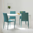 ダイニングテーブル 4人用サイズ 150×80cm ガラス 天板 シンプル スタイリッシュ モダン おしゃれ 北欧 白 ホワイト 木目柄 黒 ブラック (テーブル以外別売) 【納期B】【lic-akg-009】