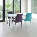 ダイニングテーブル 4人用サイズ 150×80cm ガラス 天板 シンプル スタイリッシュ モダン おしゃれ 北欧 白 ホワイト 木目柄 黒 ブラック (テーブル以外別売) 【納期B】【lic-akg-009】