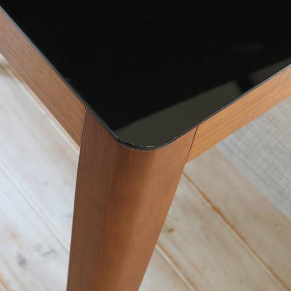 ダイニングテーブル 4人用サイズ 150×80cm ガラス 天板 シンプル スタイリッシュ モダン おしゃれ 北欧 白 ホワイト 木目柄 黒 ブラック (テーブル以外別売) 【納期B】【lic-akg-009】