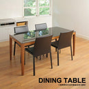 ダイニングテーブル 4人用サイズ 150×80cm ガラス 天板 シンプル スタイリッシュ モダン おしゃれ 北欧 白 ホワイト 木目柄 黒 ブラック (テーブル以外別売) 【納期B】【lic-akg-009】