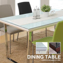 ダイニングテーブル 4人用 モダン おしゃれ 北欧 135×80cm ガラス 天板 シンプル スタイリッシュ スチール脚 白 ホワイト 黒 ブラック (テーブル以外別売) 【納期B】【lic-akg-010】