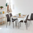 ダイニングテーブル 4人 モダン おしゃれ 北欧 150×80cm ガラス 天板 シンプル スタイリッシュ スチール脚 白 ホワイト 木目柄 黒 ブラック (テーブル以外別売) 【納期B】【lic-akg-011】