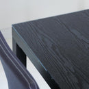 ダイニングテーブル 4人 モダン おしゃれ 北欧 150×80cm ガラス 天板 シンプル スタイリッシュ スチール脚 白 ホワイト 木目柄 黒 ブラック (テーブル以外別売) 【納期B】【lic-akg-011】