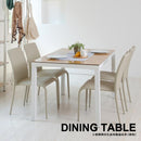 ダイニングテーブル 4人 モダン おしゃれ 北欧 150×80cm ガラス 天板 シンプル スタイリッシュ スチール脚 白 ホワイト 木目柄 黒 ブラック (テーブル以外別売) 【納期B】【lic-akg-011】