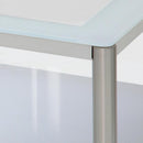 センターテーブル リビングテーブル ローテーブル 北欧 おしゃれ スタイリッシュ モダン 白 ホワイト 黒 ブラック ガラステーブル 天板 棚付き 2段 100×50cm 【納期B】【lic-akg-012】