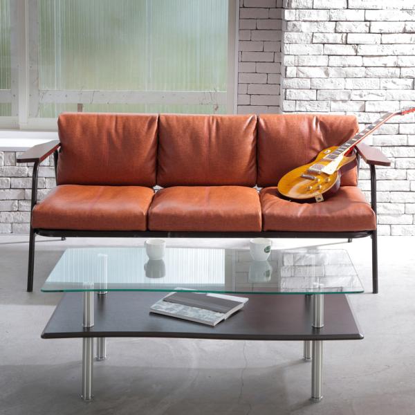 センターテーブル リビング ローテーブル 北欧 おしゃれ デザイン 変型 スタイリッシュ モダン 白 ホワイト 黒 ブラック ガラステーブル 天板 棚 110×55cm 【納期B】【lic-akg-013】