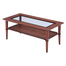 センターテーブル リビング ローテーブル 北欧 おしゃれ デザイン モダン 木製 ナチュラル カフェ風 ガラステーブル 天板 棚 100×50cm 【納期B】【lic-akg-014】