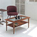 センターテーブル リビング ローテーブル 北欧 おしゃれ デザイン モダン 木製 ナチュラル カフェ風 ガラステーブル 天板 棚 100×50cm 【納期B】【lic-akg-014】