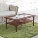 センターテーブル リビング ローテーブル 北欧 おしゃれ デザイン モダン 木製 ナチュラル カフェ風 ガラステーブル 天板 棚 100×50cm 【納期B】【lic-akg-014】