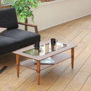 センターテーブル リビング ローテーブル 北欧 おしゃれ デザイン モダン 木製 ナチュラル カフェ風 ガラステーブル 天板 棚 100×50cm 【納期B】【lic-akg-014】