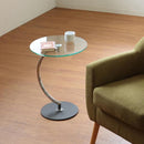 サイドテーブル ガラステーブル 円形 丸型 ソファサイド 天板 強化ガラス おしゃれ モダン スタイリッシュ デザイン 北欧 インテリア 【納期B】【lic-akg-015】