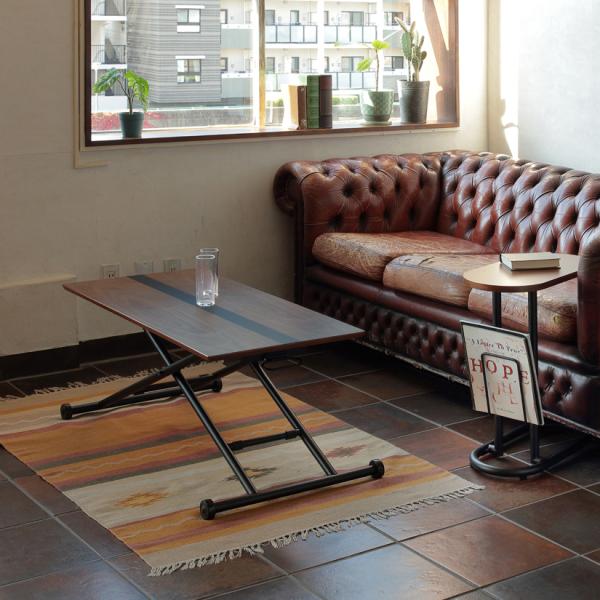 リフティングテーブル 昇降式 センターテーブル 木目柄 リビング ローテーブル 北欧 おしゃれ デザイン スタイリッシュ モダン ナチュラル カフェ風 便利 【納期B】【lic-akg-017】