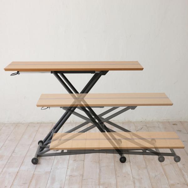 リフティングテーブル 昇降式 センターテーブル 木目柄 リビング ローテーブル 北欧 おしゃれ デザイン スタイリッシュ モダン ナチュラル カフェ風 便利 【納期B】【lic-akg-017】