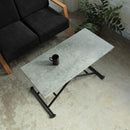 リフティングテーブル 石目 コンクリート柄 昇降式 センターテーブル リビング ローテーブル おしゃれ ブルックリン モダン 黒 ブラック 【納期B】【lic-akg-019】