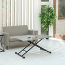 リフティングテーブル 石目 コンクリート柄 昇降式 センターテーブル リビング ローテーブル おしゃれ ブルックリン モダン 黒 ブラック 【納期B】【lic-akg-019】