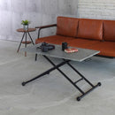 リフティングテーブル 石目 コンクリート柄 昇降式 センターテーブル リビング ローテーブル おしゃれ ブルックリン モダン 黒 ブラック 【納期B】【lic-akg-019】