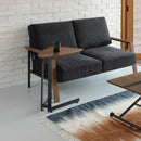 サイドテーブル おしゃれ ソファサイド ベッド横 リビング ダイニング 木目柄 北欧 ナチュラル カフェ風 変わった形 変型 脚 黒 ブラック 【納期B】【lic-akg-023】