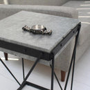 サイドテーブル 石目 コンクリート柄 モダン スタイリッシュ ブルックリン 北欧 おしゃれ ソファサイド ベッド横 リビング 脚 スチール 【納期B】【lic-akg-024】