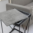 サイドテーブル 石目 コンクリート柄 モダン スタイリッシュ ブルックリン 北欧 おしゃれ ソファサイド ベッド横 リビング 脚 スチール 【納期B】【lic-akg-024】