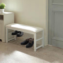 ベンチ 玄関 イス 椅子 腰掛け エントランス 棚 ラック 2段 シューズラック スリッパ収納 置き場 クッション 座面 白 ホワイト ブラウン 茶色 ブラック 黒 【納期B】【lic-akg-030】