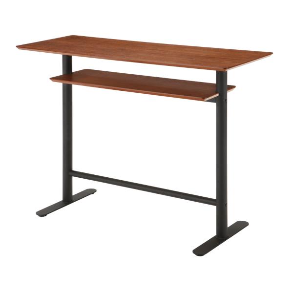 カウンターテーブル カウンターデスク 机 棚 収納 120×45cm ナチュラル モダン カフェ風 ブラック 黒 スチール脚 (テーブル以外別売) 【納期B】【lic-akg-036】