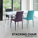 ダイニングチェア 4脚セット 同色 椅子 スタッキングチェアー 重ねられる 収納 コンパクト グリーン 緑 グレー パープル 紫 ブラック 黒 (チェア以外別売) 【納期B】【lic-akg-039】