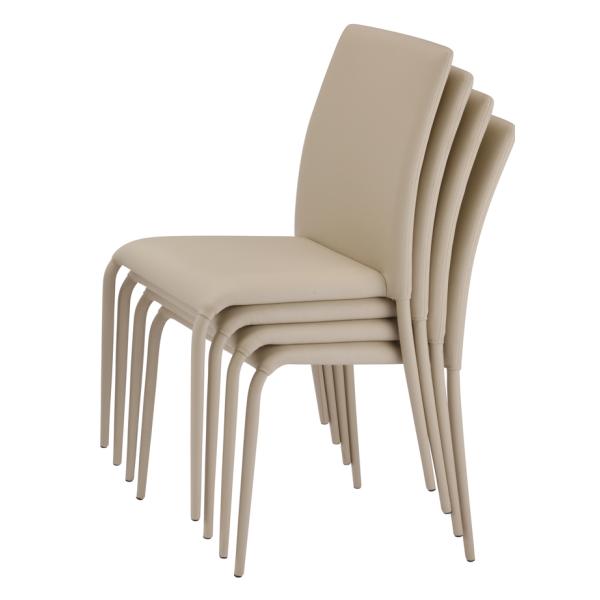 ダイニングチェア 4脚セット 同色 椅子 スタッキングチェアー 重ねられる 収納 ダークブラウン 茶色 ホワイト 白 ベージュ ブラック 黒 (チェア以外別売) 【納期B】【lic-akg-041】