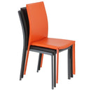 ダイニングチェア 4脚セット 同色 椅子 ダークブラウン 茶色 ホワイト 白 グリーン 緑 オレンジ グレー ベージュ ブラック 黒 シンプル スタッキング 重ねられる 【納期B】【lic-akg-047】