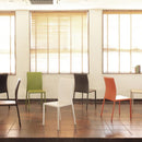 ダイニングチェア 4脚セット 同色 椅子 ダークブラウン 茶色 ホワイト 白 グリーン 緑 オレンジ グレー ベージュ ブラック 黒 シンプル スタッキング 重ねられる 【納期B】【lic-akg-047】