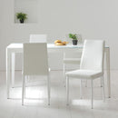 ダイニングチェア 2脚セット 同色 椅子 おしゃれ 北欧 シンプル 白 ホワイト 黒 ブラック 完成品 合成皮革 PVC フェイクレザー モダン スチール脚 【納期B】【lic-akg-048】