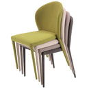 ダイニングチェア 4脚セット 同色 椅子 シンプル スタッキング可能 重ねられる 省スペース 収納 ファブリック 布地 布張り スチール脚 (チェアー以外別売) 【納期B】【lic-akg-049】