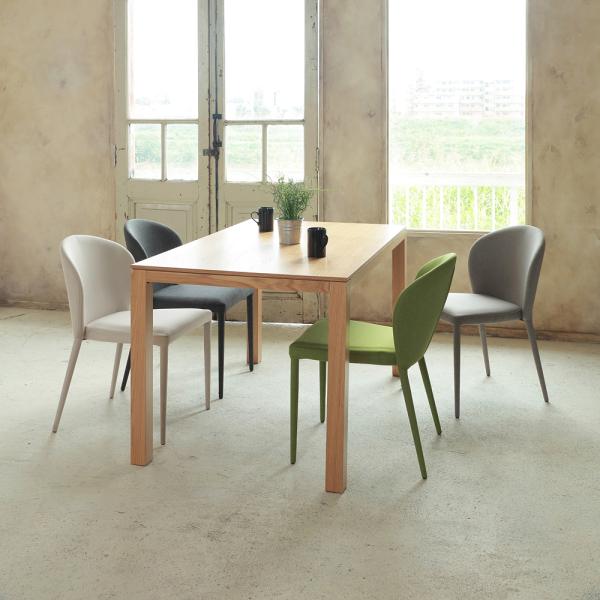 ダイニングチェア 4脚セット 同色 椅子 シンプル スタッキング可能 重ねられる 省スペース 収納 ファブリック 布地 布張り スチール脚 (チェアー以外別売) 【納期B】【lic-akg-049】