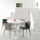 ダイニングチェア 4脚セット 同色 椅子 シンプル スタッキング可能 重ねられる 省スペース 収納 ファブリック 布地 布張り スチール脚 (チェアー以外別売) 【納期B】【lic-akg-049】