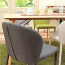 ダイニングチェア 4脚セット 同色 椅子 シンプル スタッキング可能 重ねられる 省スペース 収納 ファブリック 布地 布張り スチール脚 (チェアー以外別売) 【納期B】【lic-akg-049】