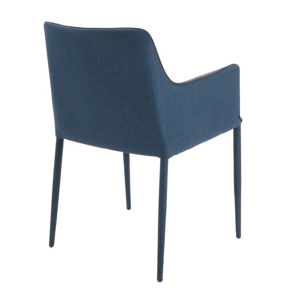 ダイニングチェア 単品 椅子 おしゃれ 北欧 肘掛け ひじ シンプル ブルー 青 グレー バイカラー 完成品 ファブリック 布地 布張り 貼り モダン アート デザイン 【納期B】【lic-akg-051】