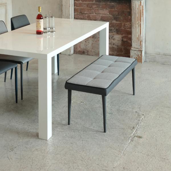 ダイニングベンチ ベンチ 椅子 腰掛け ブルー 青 バイカラー グレー おしゃれ モダン 北欧 デザイン ファブリック 布地 布張り 貼り モダン アート デザイン 【納期B】【lic-akg-052】