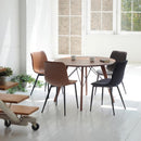ダイニングチェア 椅子 単品 黒 ブラック ベロア調 おしゃれ モダン 北欧 シンプル ブラウン 茶色 合成皮革 PU フェイクレザー 合わせやすい デザイン 【納期B】【lic-akg-054】