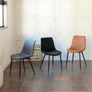 ダイニングチェア 椅子 単品 黒 ブラック ベロア調 おしゃれ モダン 北欧 シンプル ブラウン 茶色 合成皮革 PU フェイクレザー 合わせやすい デザイン 【納期B】【lic-akg-054】