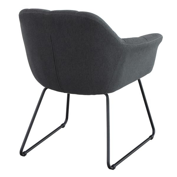 ダイニングチェア 単品 おしゃれ デザイン モダン スタイリッシュ アート 脚 曲線 芸術的 インテリア 椅子 イス グレー シック ひじ付き 厚み リビング 【納期B】【lic-akg-056】