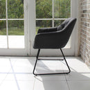 ダイニングチェア 単品 おしゃれ デザイン モダン スタイリッシュ アート 脚 曲線 芸術的 インテリア 椅子 イス グレー シック ひじ付き 厚み リビング 【納期B】【lic-akg-056】