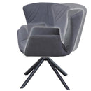 ダイニングチェア 回転式 椅子 イス モダン おしゃれ 北欧 スタイリッシュ ブルー 青 グレー 肘掛け ひじ付き アート 回転チェアー 【納期B】【lic-akg-057】