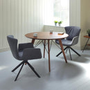 ダイニングチェア 回転式 椅子 イス モダン おしゃれ 北欧 スタイリッシュ ブルー 青 グレー 肘掛け ひじ付き アート 回転チェアー 【納期B】【lic-akg-057】