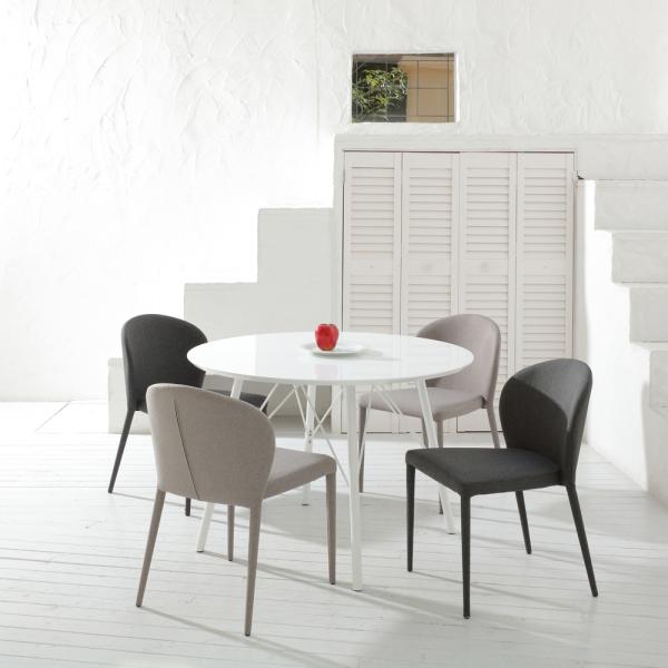 ダイニングテーブル 単品 約100×100cm 白 ホワイト 直径 円形 丸 ラウンドテーブル 4人用 北欧 スタイリッシュ モダン (テーブル以外別売) 【納期B】【lic-akg-061】