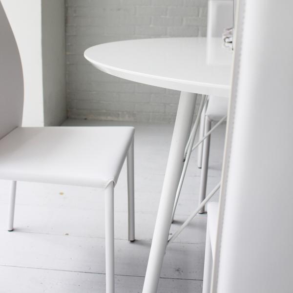 ダイニングテーブル 単品 約100×100cm 白 ホワイト 直径 円形 丸 ラウンドテーブル 4人用 北欧 スタイリッシュ モダン (テーブル以外別売) 【納期B】【lic-akg-061】