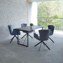 ダイニングテーブル 単品 140×80 黒 ブラック 石目 コンクリート調 大理石風 長方形 4人用 四人掛け 北欧 スタイリッシュ モダンおしゃれ 【納期B】【lic-akg-063】