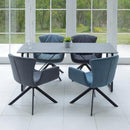 ダイニングテーブル 単品 140×80 黒 ブラック 石目 コンクリート調 大理石風 長方形 4人用 四人掛け 北欧 スタイリッシュ モダンおしゃれ 【納期B】【lic-akg-063】