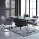 ダイニングテーブル 単品 140×80 黒 ブラック 石目 コンクリート調 大理石風 長方形 4人用 四人掛け 北欧 スタイリッシュ モダンおしゃれ 【納期B】【lic-akg-063】