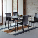 ダイニングテーブル 単品 140×80 黒 ブラック 石目 コンクリート調 大理石風 長方形 4人用 四人掛け 北欧 スタイリッシュ モダンおしゃれ 【納期B】【lic-akg-063】